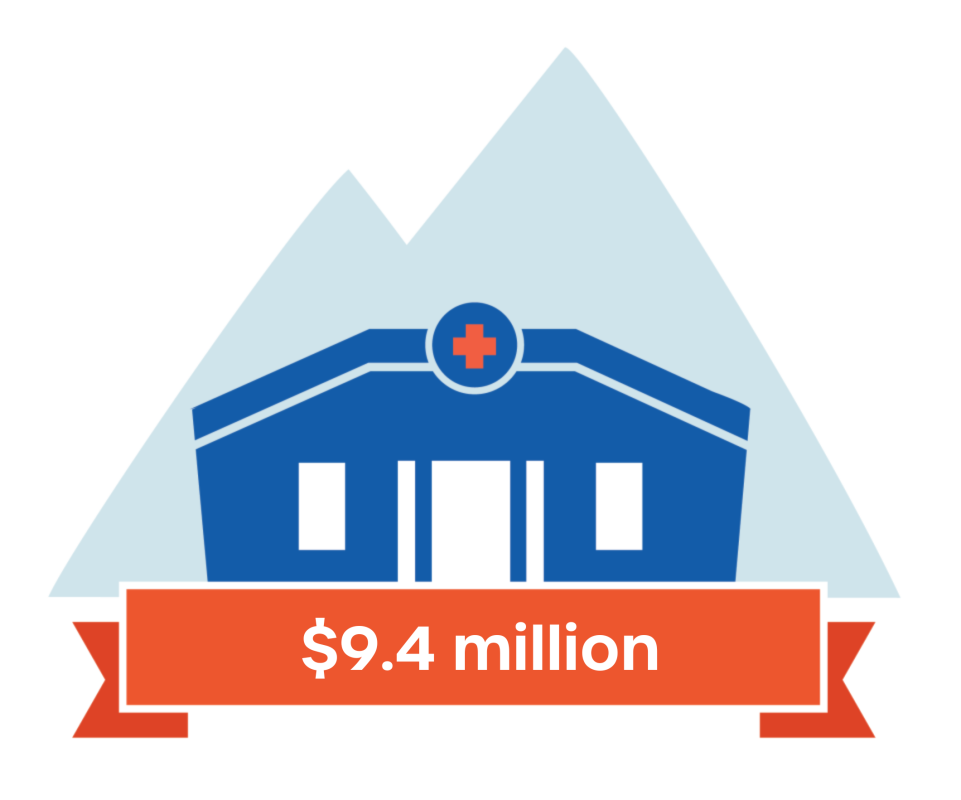 Hospital Based Services Icon showing $9.4 million dollars